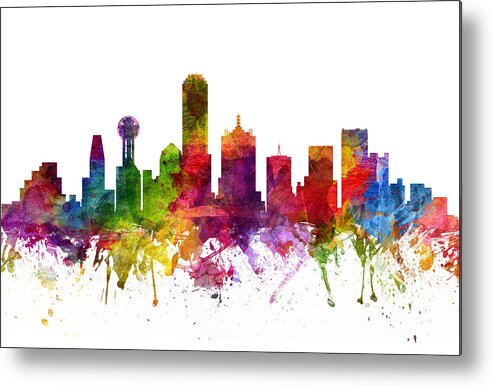 Dallas Metal Print featuring the painting Dallas Cityscape 06 by Aged Pixel