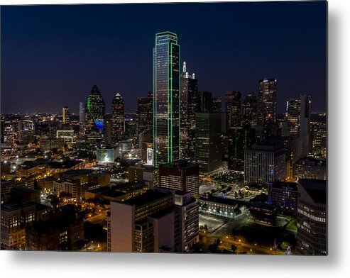 Dallas Metal Print featuring the photograph Dallas Skyline Evening glow by Andy Myatt