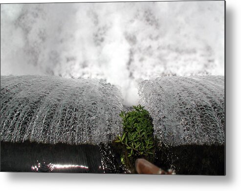 Cascading Water Metal Print featuring the photograph Dam At Mammoth Spring by DArcy Evans