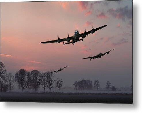 617 Squadron Metal Print featuring the photograph Dambusters departing by Gary Eason