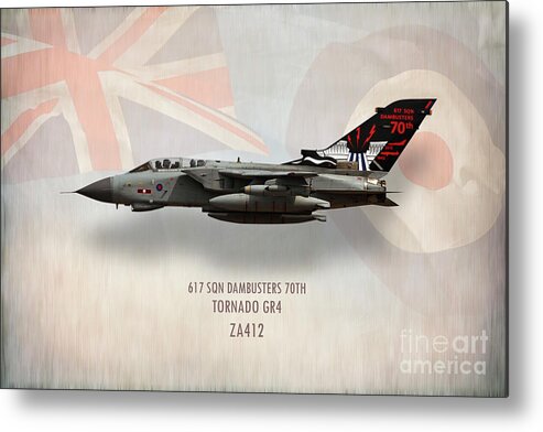 Tornado Gr4 Metal Print featuring the digital art Dambusters Tornado GR4 ZA412 by Airpower Art