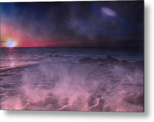 Sunset Metal Print featuring the digital art DaNight Storm by Betsy Knapp