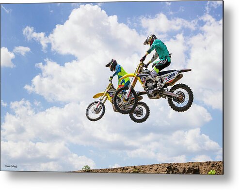 Motorcycle Metal Print featuring the photograph Daring Duo by Fran Gallogly