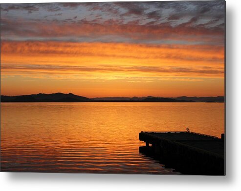 Dawn Metal Print featuring the photograph Dawn in the Sky at Dusavik by Charles and Melisa Morrison