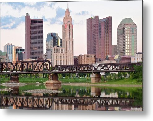 Columbus Metal Print featuring the photograph Daytime View of Columbus over the Scioto by Frozen in Time Fine Art Photography