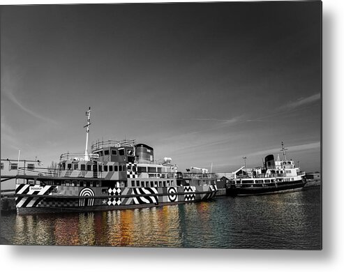 Painted Metal Print featuring the photograph Dazzle Ship by Spikey Mouse Photography