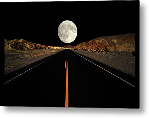 Usa Metal Print featuring the photograph Death Valley Moon Rise by Gary Corbett