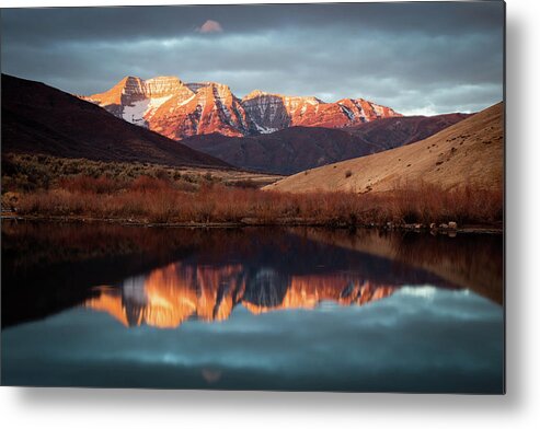 December Metal Print featuring the photograph December glow on Timp. by Wasatch Light
