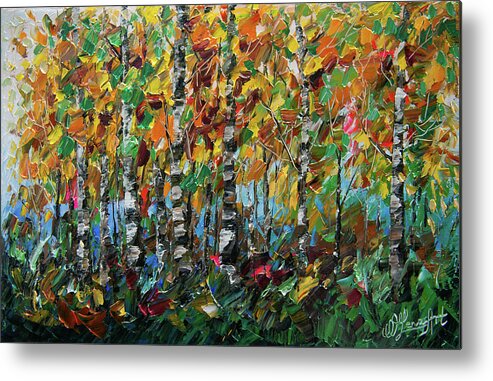  Metal Print featuring the painting Deep in the Woods by O Lena
