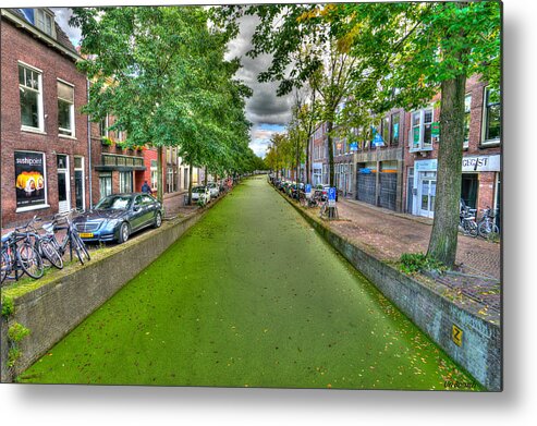 City Metal Print featuring the photograph Delft Canals by Uri Baruch