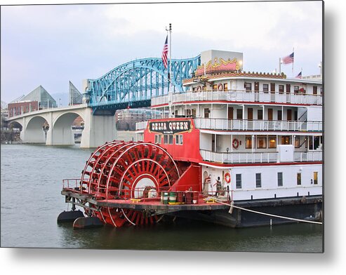 Delta Queen Metal Print featuring the photograph Delta Queen in Chattanooga by Tom and Pat Cory