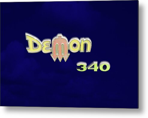 Dodge Metal Print featuring the photograph Demon 340 Emblem by Mike McGlothlen