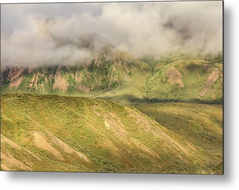 Alaska Metal Print featuring the photograph Denali National Park Mountain Under Clouds by Joni Eskridge
