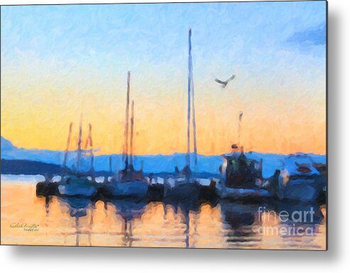 Derwent Metal Print featuring the painting Derwent River Sunset by Chris Armytage