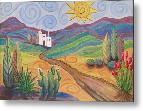 Southwest Metal Print featuring the painting Desert Dreams by Anita Burgermeister