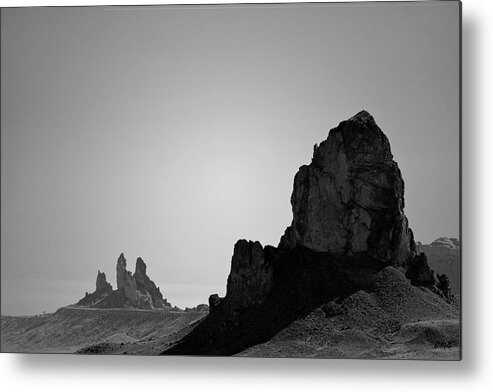 Peak Metal Print featuring the photograph Desert Pinnacles I BW by David Gordon