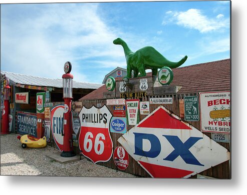 Missouri Metal Print featuring the photograph Dino on the Roof by Steve Stuller