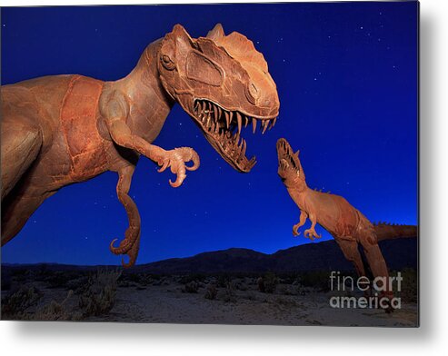 Dinosaurs Metal Print featuring the photograph Dinosaur battle in Jurassic Park by Sam Antonio