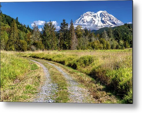 Mt Metal Print featuring the photograph Dirt Road to MT Rainier by Rob Green