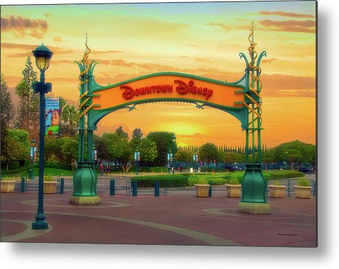 District Metal Print featuring the photograph Disneyland Downtown Disney Signage 02 by Thomas Woolworth