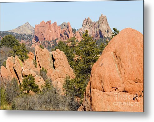 Garden Of The Gods Metal Print featuring the photograph Distant Garden of the Gods from Red Rock Canyon by Steven Krull
