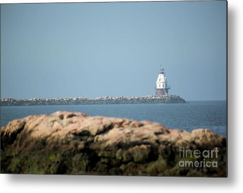 Coastal Metal Print featuring the photograph Distant Lighthouse by Karol Livote