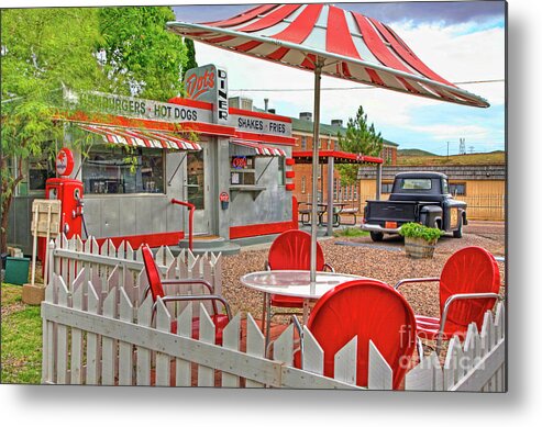 Dot's Diner Metal Print featuring the photograph Dot's Diner in Bisbee Arizona by Charlene Mitchell