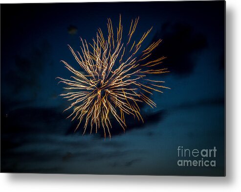 Fireworks Metal Print featuring the photograph Double Explosion by Robert Bales