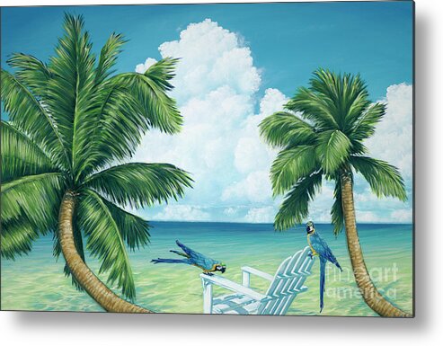 Palm Trees Metal Print featuring the painting Double Trouble by Elisabeth Sullivan