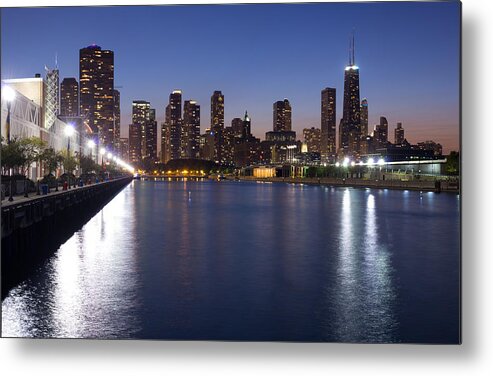  Chicago Metal Print featuring the photograph Downtown Chicago Skylinr from Navy Pier by Twenty Two North Photography