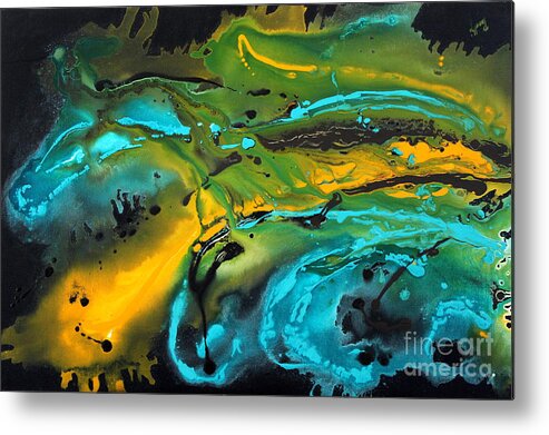 Swirl Metal Print featuring the painting Dragon queen by Preethi Mathialagan