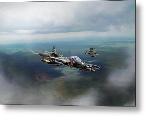 Aviation Metal Print featuring the digital art Dragonfly Special Operations by Peter Chilelli