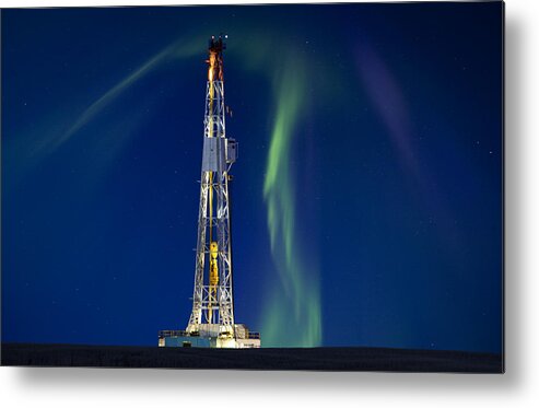 Platform Metal Print featuring the photograph Drilling Rig Saskatchewan by Mark Duffy