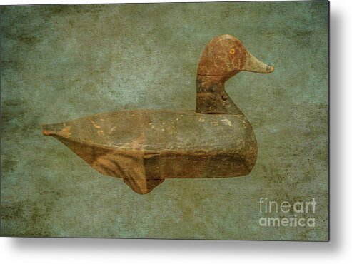 Duck Decoys On Brown Metal Print featuring the digital art Duck Decoy Number Two by Randy Steele