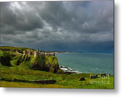 Castle Metal Print featuring the photograph Dunluce Castle in Northern Ireland by Andreas Berthold