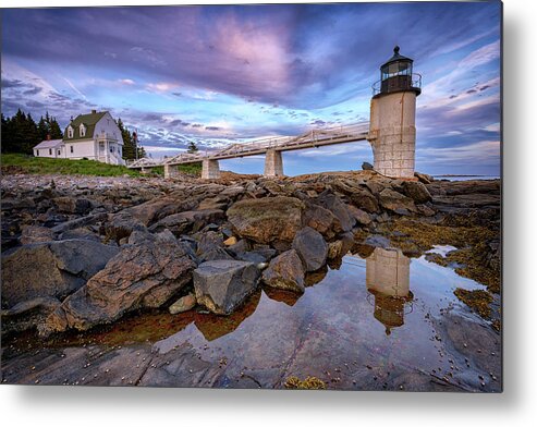 Marshall Point Lighthhouse Metal Print featuring the photograph Dusk at Marshall Point by Rick Berk