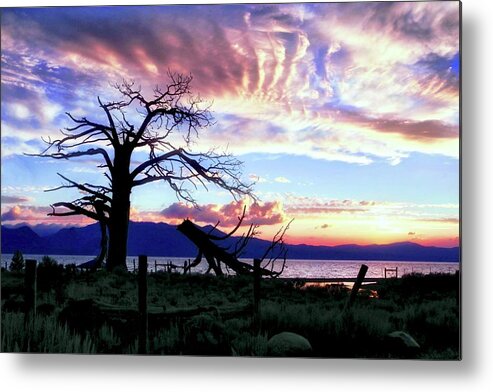 Lake Tahoe Metal Print featuring the photograph Dusk Over Lake Tahoe by Kirsten Giving