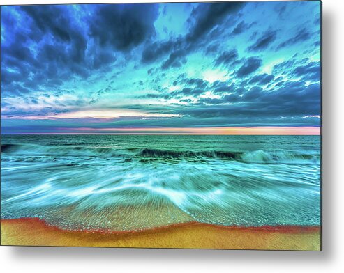 Beach Metal Print featuring the photograph Dusk over Lewes Beach by Robert Brown