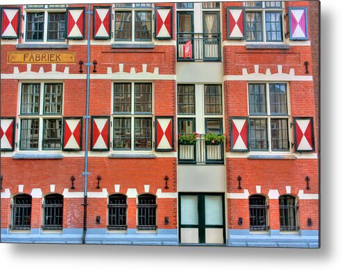 Color Metal Print featuring the photograph Dutch Shutters by Nadia Sanowar