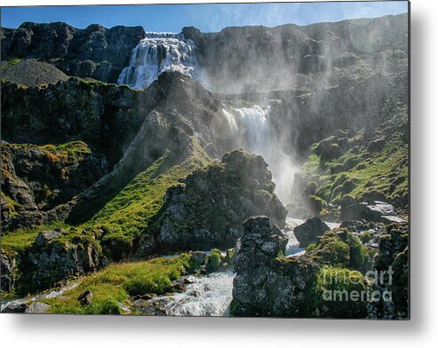 Canyon Metal Print featuring the photograph Dynjandi waterfall by Patricia Hofmeester