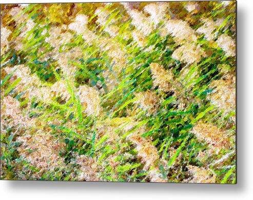 Grass Metal Print featuring the painting E Grass by Peter J Sucy