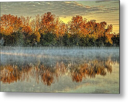 Sunrise Metal Print featuring the photograph Early Fall Morning on the Fox River by Roger Passman