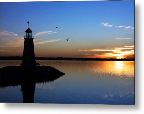 East Warf Lighthouse Metal Print featuring the photograph East Warf Sunset by Lana Trussell