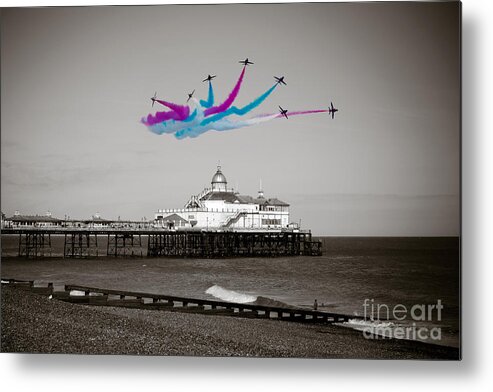 The Red Arrows Metal Print featuring the digital art Eastbourne Break by Airpower Art