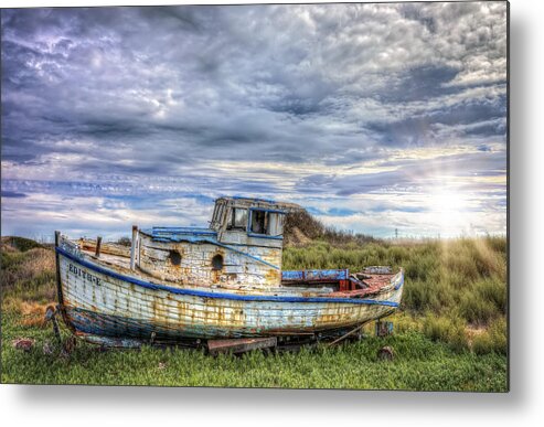 California Metal Print featuring the photograph Edith-E Landlocked Fishing Boat by Jennifer Rondinelli Reilly - Fine Art Photography