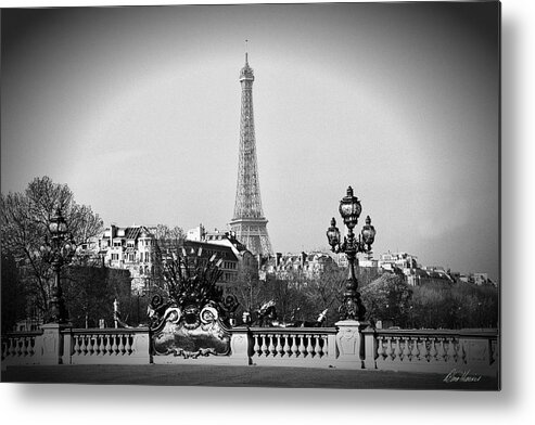 Eiffel Tower Metal Print featuring the photograph Eiffel Tower from Bridge by Diana Haronis