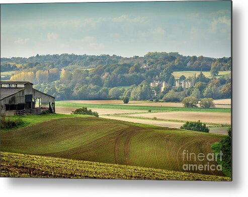 English Metal Print featuring the photograph English Landscape, Bodiam Castle by Perry Rodriguez