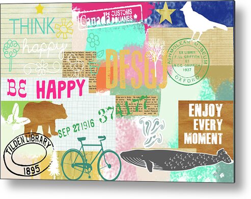 Enjoy Every Moment Metal Print featuring the mixed media Enjoy every moment collage by Claudia Schoen