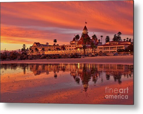 Hotel Del Coronado Metal Print featuring the photograph Epic sunset at the Hotel del Coronado by Sam Antonio