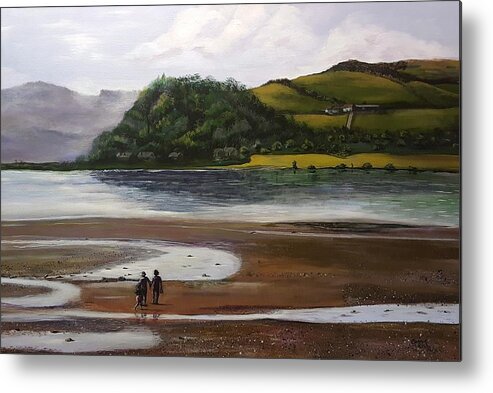 Ettrick Bay Metal Print featuring the painting A Walk along the Bay by Connie Rish